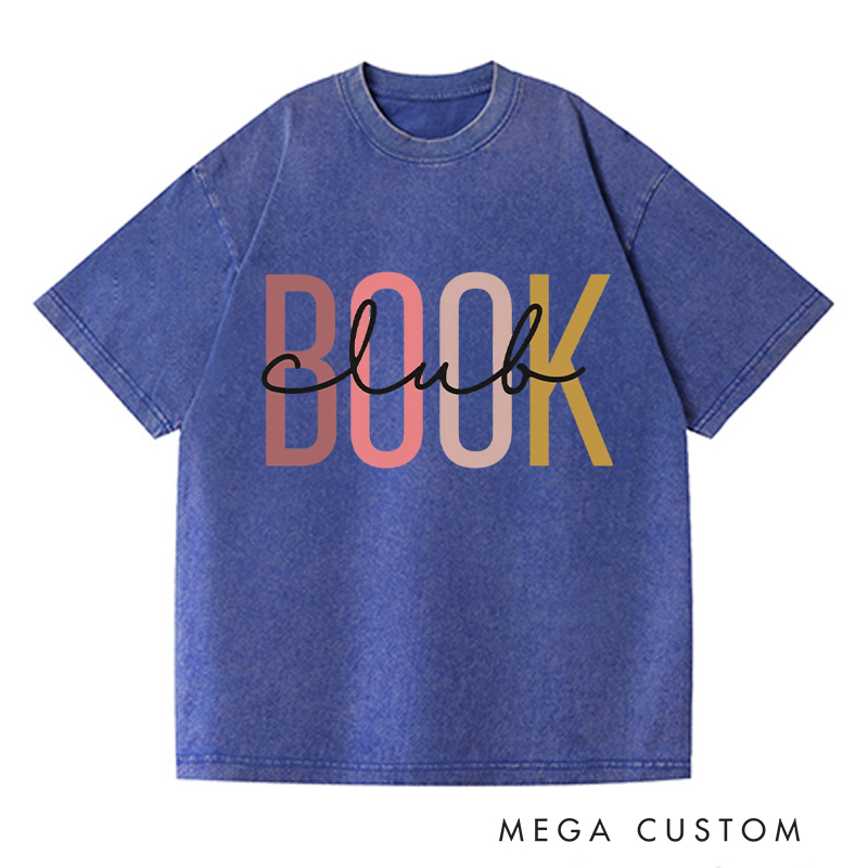 Personalized Book Club Washed T-Shirts Booktrovert Shirt Bookish Gift Book Lover Gift Book Lover Shirt Funny Reading Shirt Book Gift