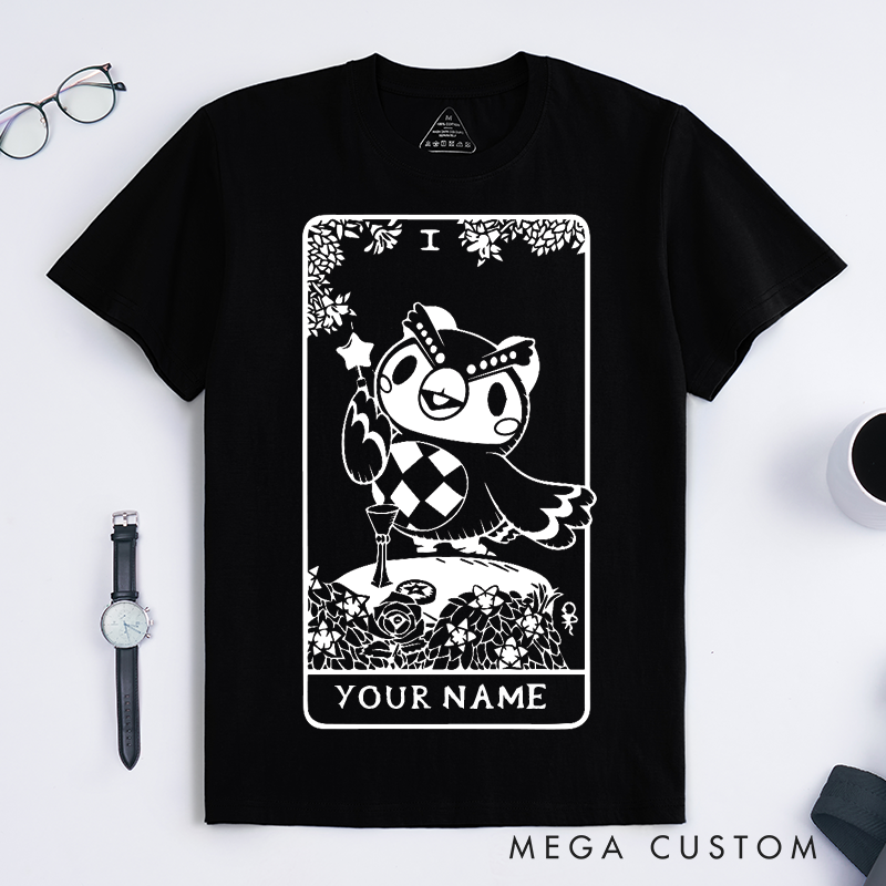Personalized Tarot Lovers Classic T-Shirts Celeste as The Magician T-Shirt Tarot Collection Cute owl retro style Gift