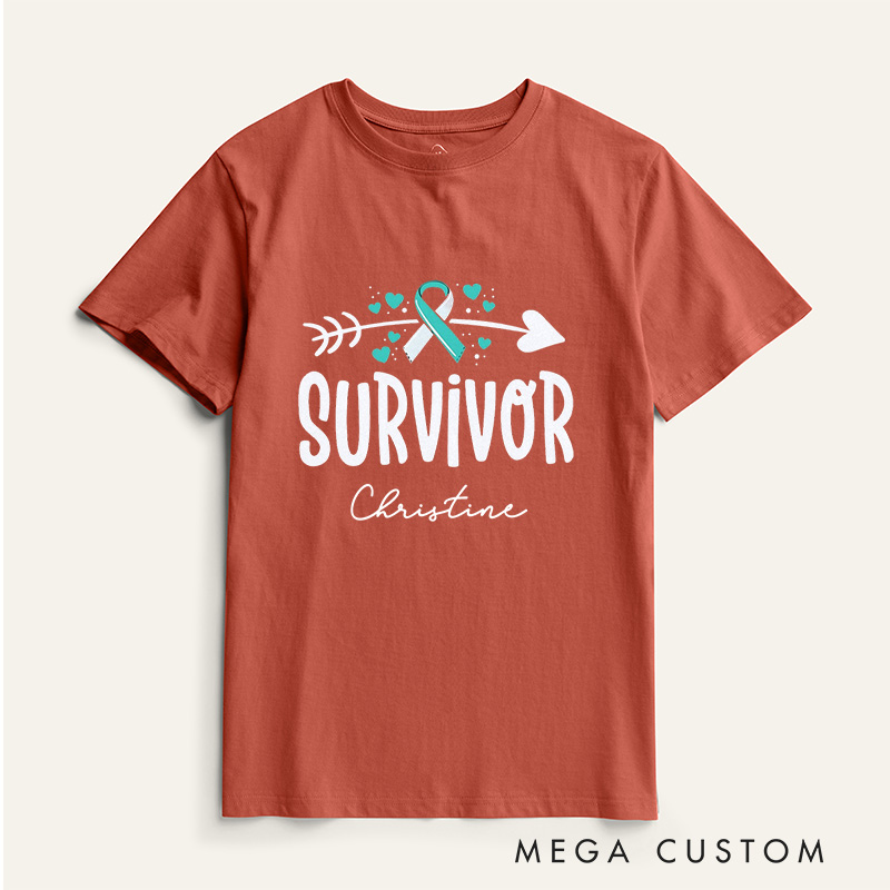 Personalized Cervical Cancer Survivor Awareness T-Shirt