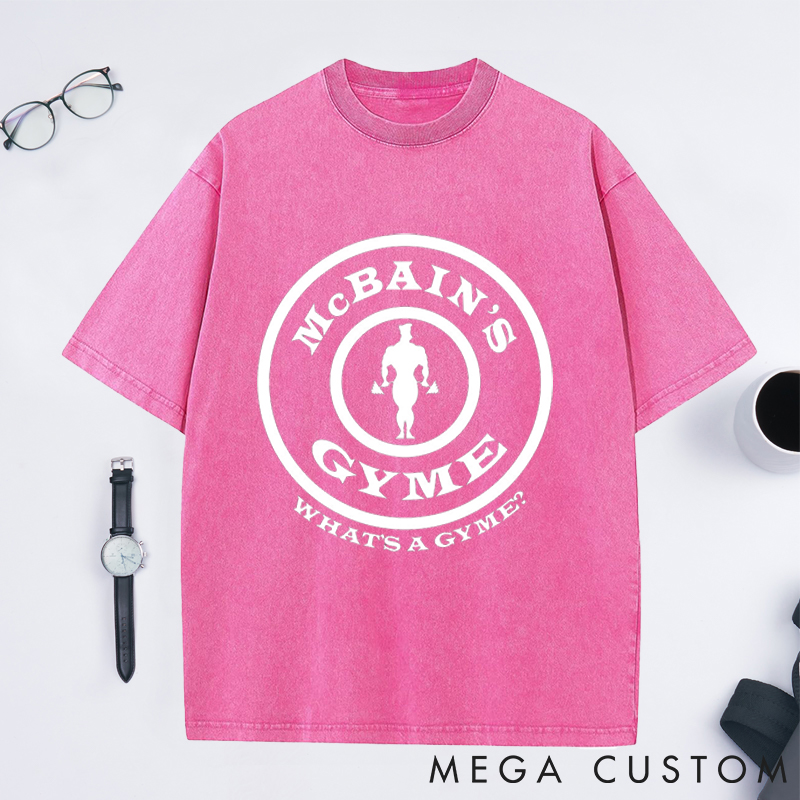 Personalized Gym Washed T-Shirts with Bold Muscle Silhouette Design for Fitness Enthusiasts Bodybuilders and Gym Lovers