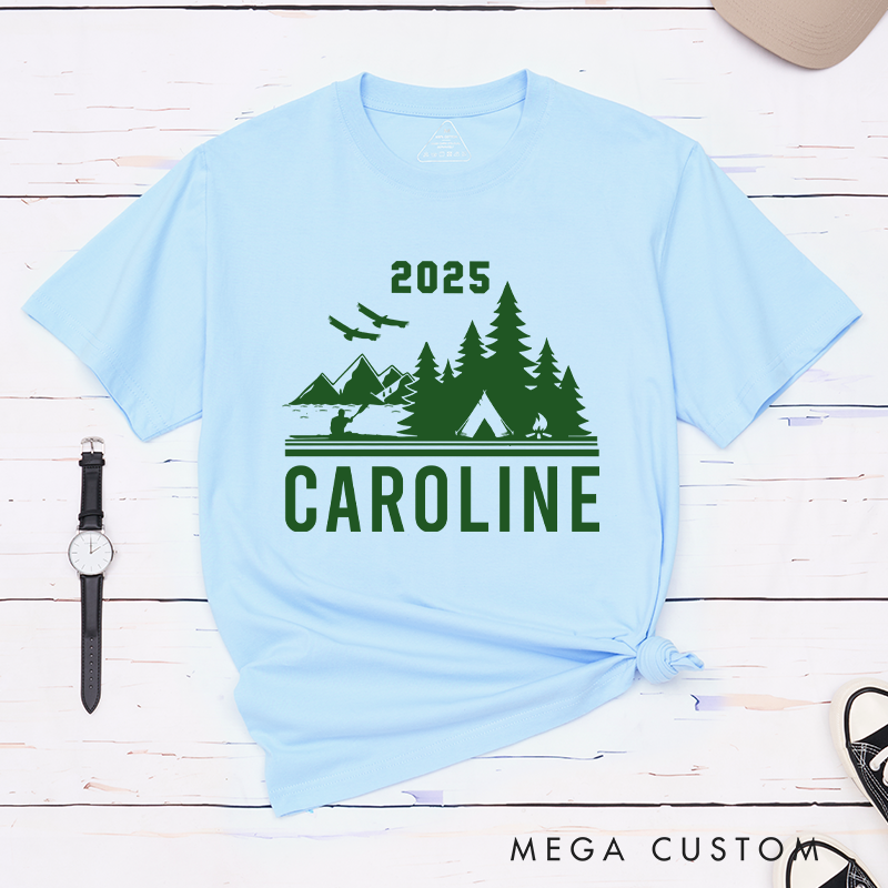 Personalized Camping T-Shirt for Family Friends Summer Camp Shirts Camping Outdoors Lover Gift