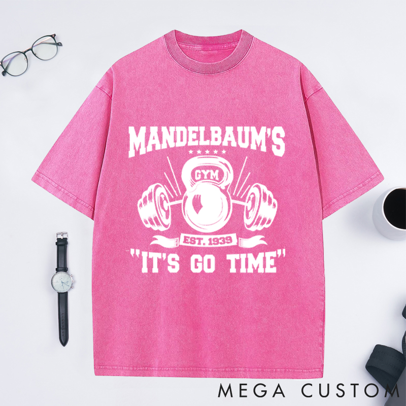 Personalized Gym Washed T-Shirts with Classic Dumbbell Design for Fitness Enthusiasts Bodybuilders and Gym Lovers