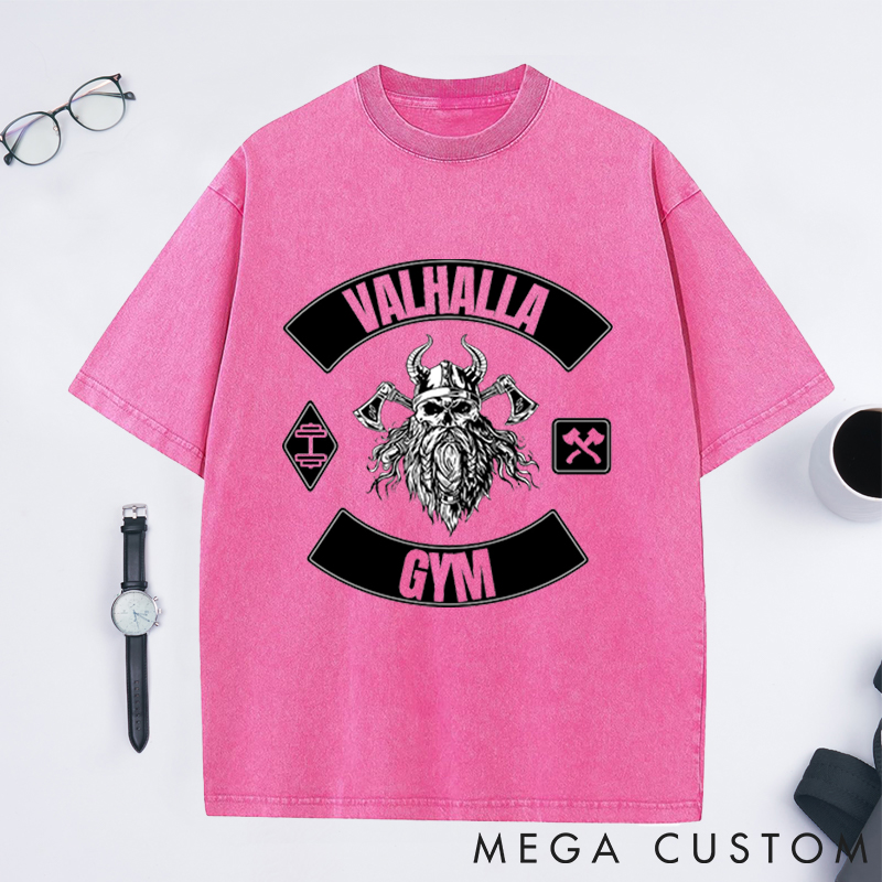Personalized Retro Fitness Washed T-Shirts with Warrior Strength Design for Fitness Enthusiasts Bodybuilders and Gym Lovers