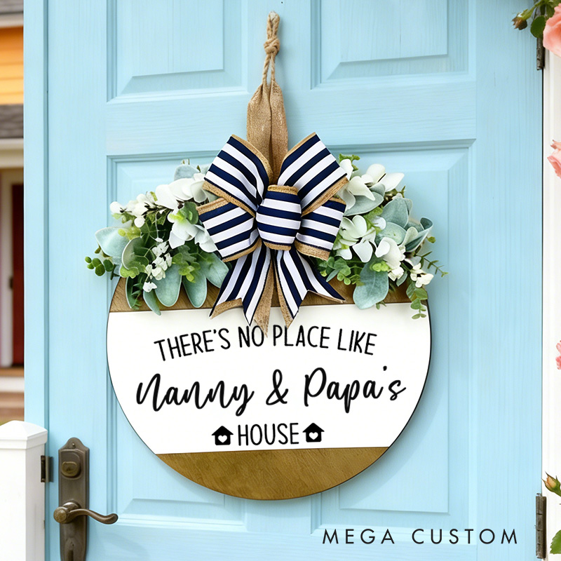 Personalized Door Hanger for Grandparents Nana & Papa Front Door Sign Custom Grandparent Decor Wooden Door Sign Housewarming Gift 