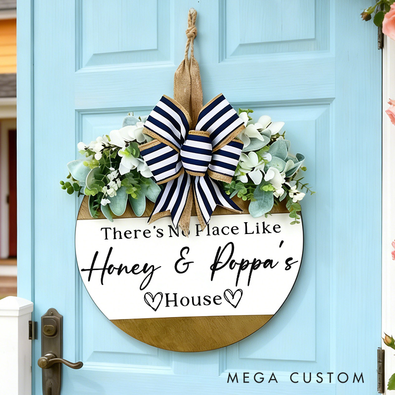 Personalized There's No Place Like Sign Front Door Sign For Grandma Gift For Grandma Front Door Decor Front Door Sign Grandma Gift Grandparents Sign