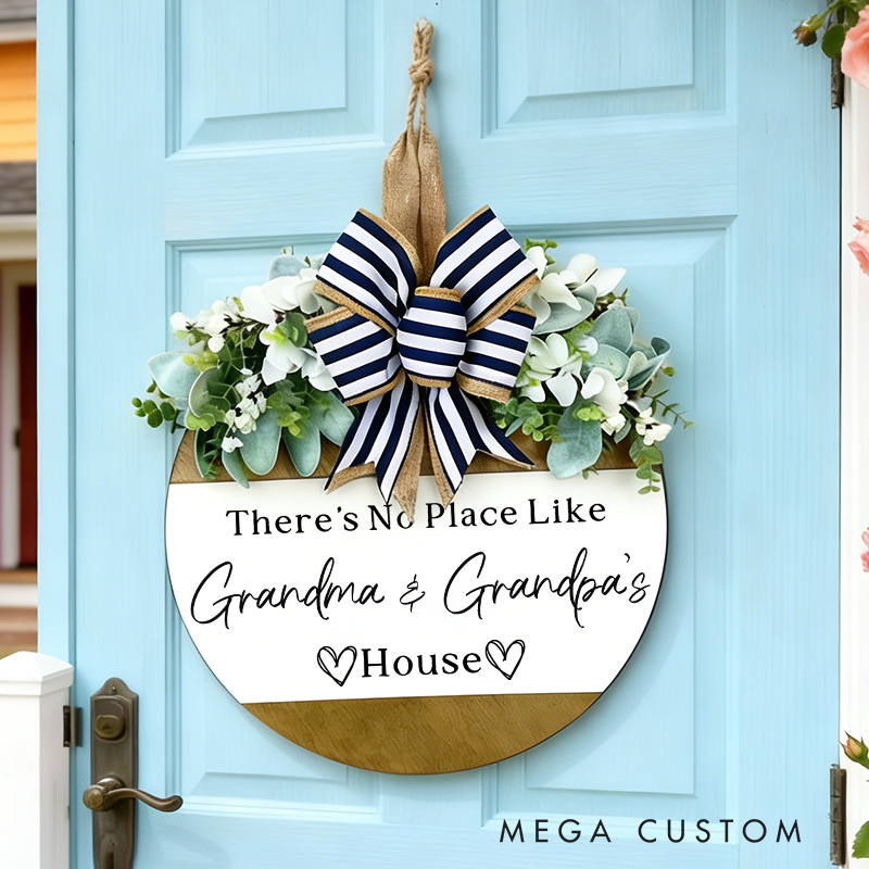 Personalized There's No Place Like Sign Front Door Sign For Grandparents Grandma Gift Grandparents Sign Gift