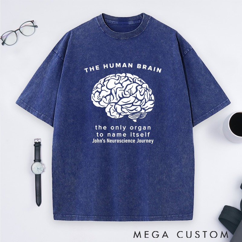 Personalized The Human Brain Washed T-Shirts Science Physics Lovers T-Shirts Gift for Geek Nerd
