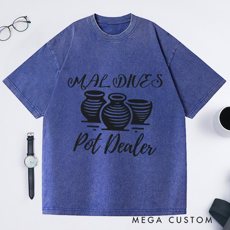 Personalized Pot Dealer Washed T-Shirts Pottery Lover Tee Pottery Gift Ceramics Shirt Ceramics Art Shirt