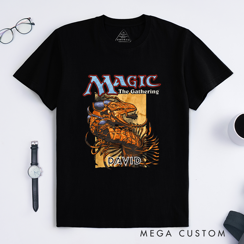 Personalized Fantasy Dragon Art Classic T-Shirts Unique Creative Customizable Name Gift For Men Women Fans Birthday Present Casual Unisex Tee