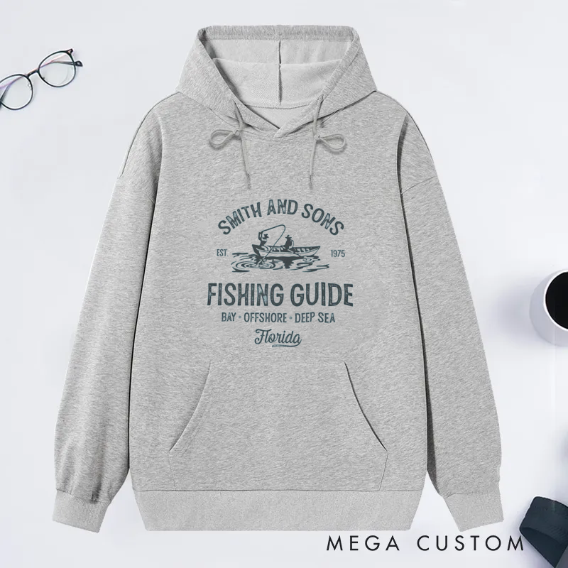 Personalized Fishing Guide Offshore Bay and Deep-Sea Adventures Classic Hoodie for Fishing Lover