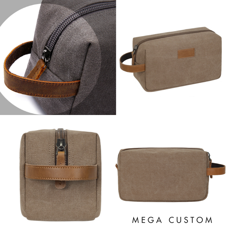 Personalized Engraved Fireman Canvas Toiletry Bag with Firefighter Holding Axe Design Mens Dopp Bag Gift