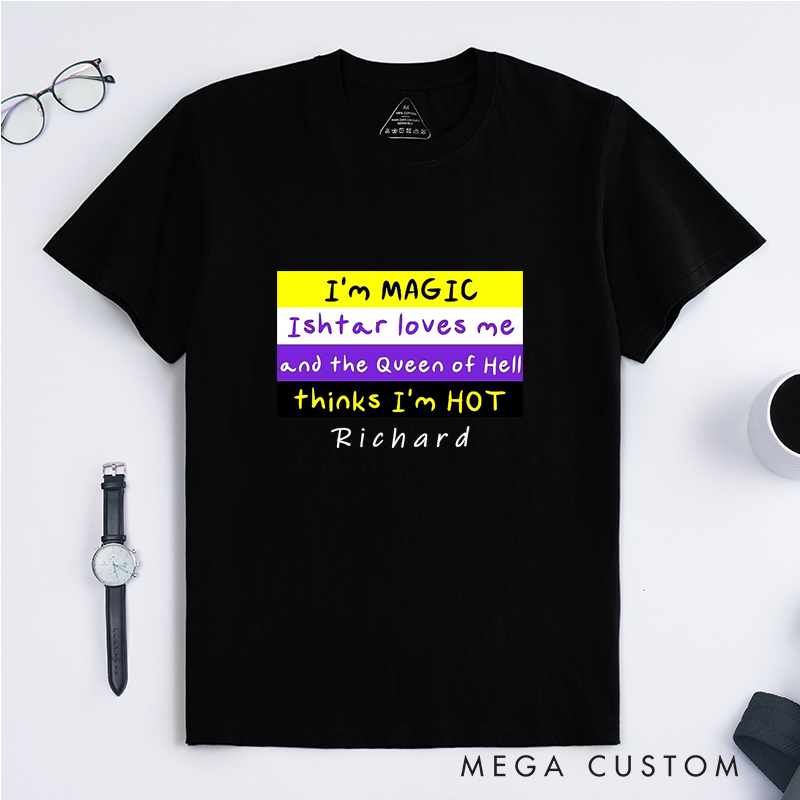 Personalized Magic Queen of Hell T-Shirts Graphic Tee Unique Hot Gift for Men and Women Funny Classic Unisex Top Birthday Present