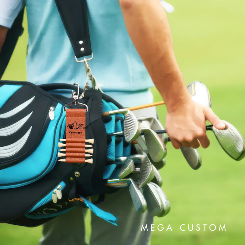 Personalized Golf Tee Holder Keychain with Custom Name and Unique Designs