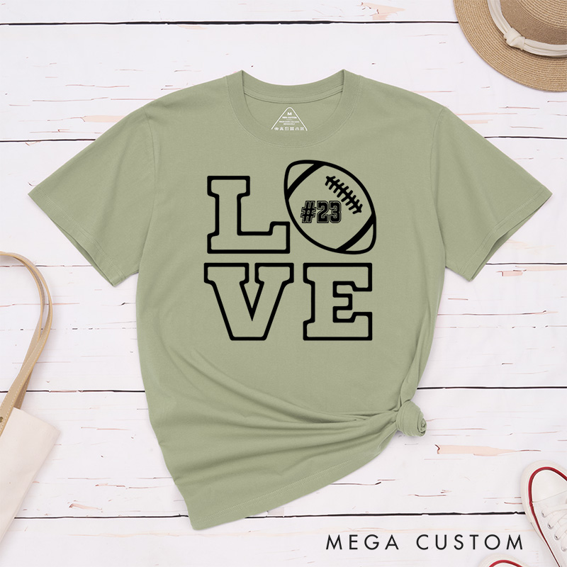 Personalized American Football and Rugby T-Shirts Featuring Custom Number for True Fans