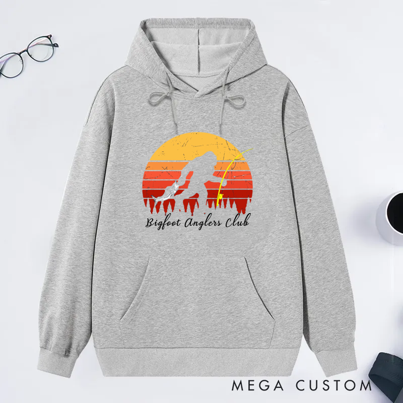 Personalized Retro Sunset Fishing Classic Hoodie Gift  for Fishing Enthusiasts