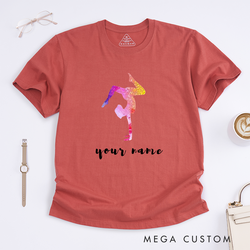 Personalized Dance Girl T-Shirt Custom Name Gift for Her Unique Watercolor Design Women's Birthday for Daughter Sister Mom