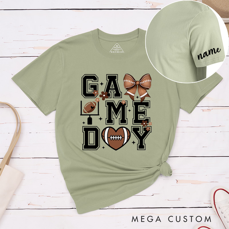 Personalized American Football and Rugby Game Day T-Shirts with Featuring Custom Name for Game Day Glam