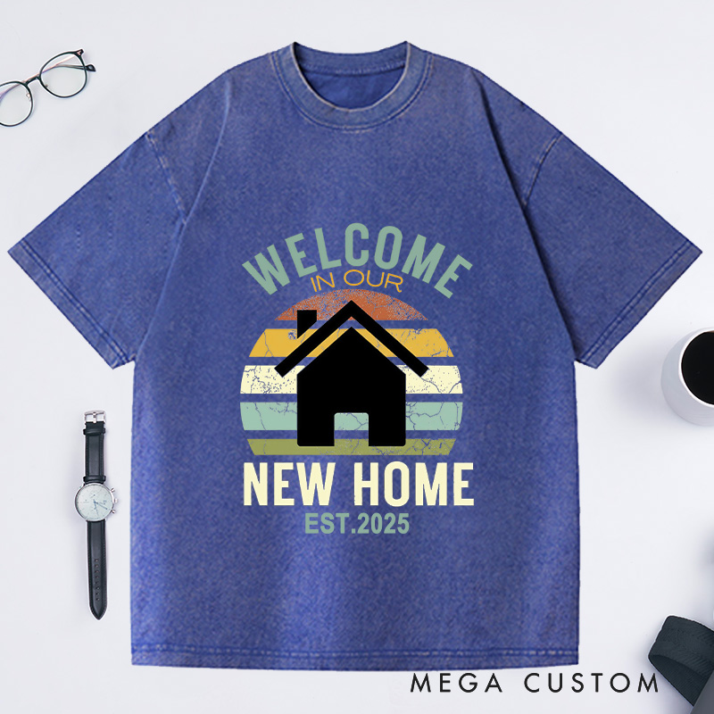 Personalized Welcome New Home T-Shirt Housewarming Custom Retro Celebration Keepsake