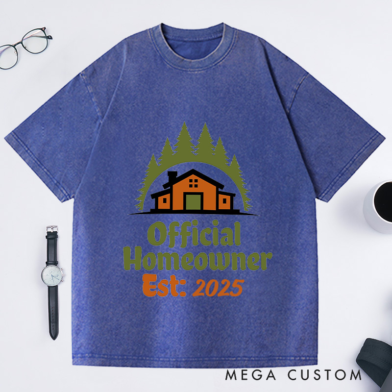 Personalized Custom Official Homeowner T-Shirt Housewarming Forest Cabin Gift