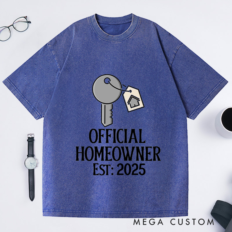 Personalized Official Homeowner T-Shirt Housewarming Custom Key Tag Celebration Gift