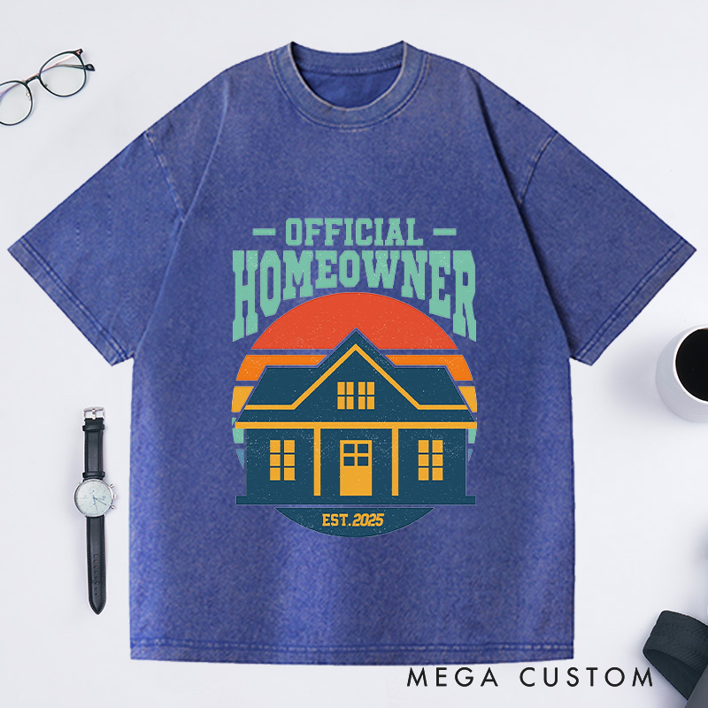 Personalized Official Homeowner T-Shirt Retro House Graphic