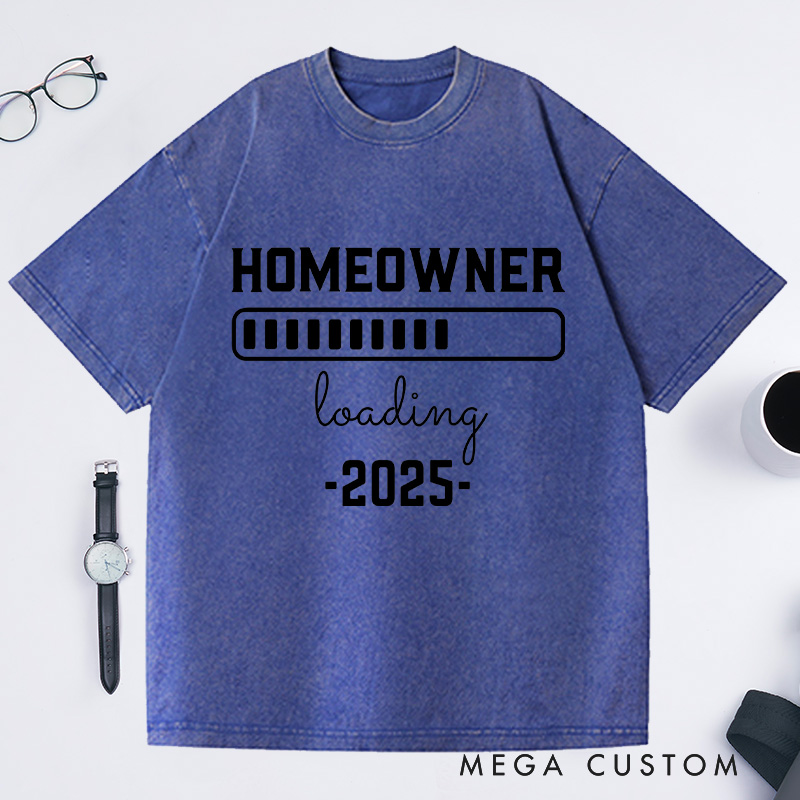 Personalized Custom Year Homeowner Loading Progress Bar Washed T-shirt