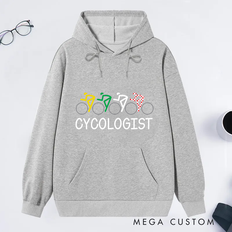 Personalized Bike Lover Cycling Cyclists in Iconic Jersey Colors Four Bikers Classic Hoodies