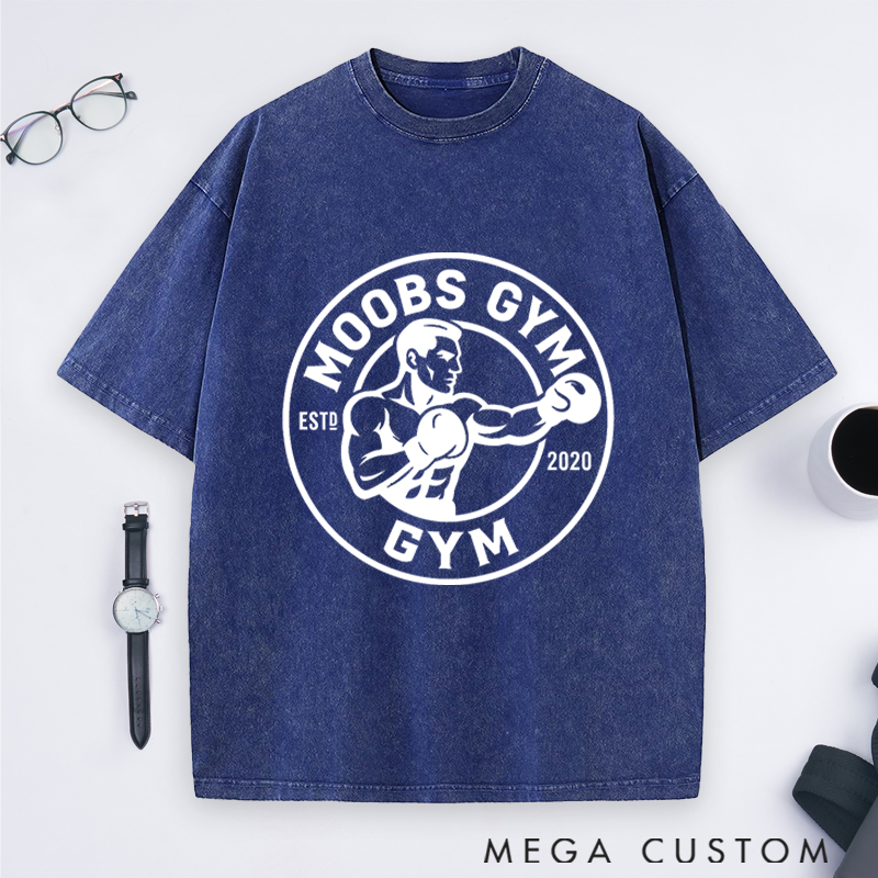 Personalized Fitness Everyday Washed T-Shirts with No Pain No Gain for Fitness Enthusiasts Bodybuilders and Gym Lovers