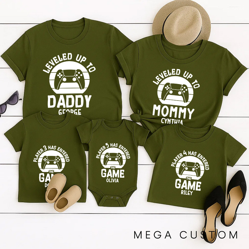 Personalized New Player Family Matching T-Shirts New Father Mother Shirts Funny Gamer Family Shirts Newborn Baby Gift Geek Gaming Shirt Father's Day