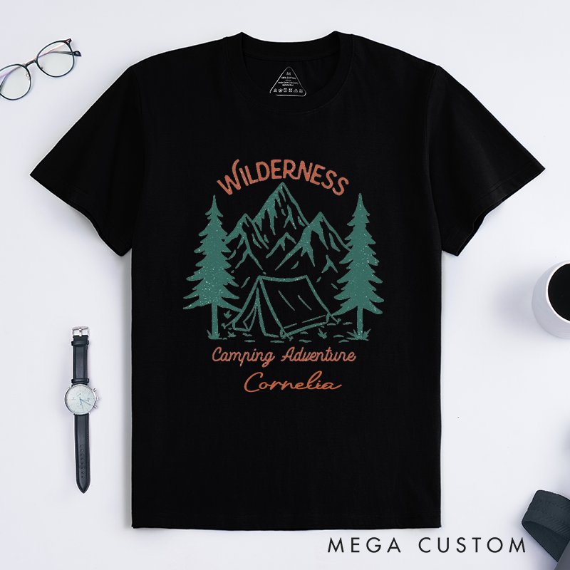 Personalized Wilderness Camping Adventure T-Shirt Into the Great Outdoors Shirt Gift for Travel Hiking Lovers 