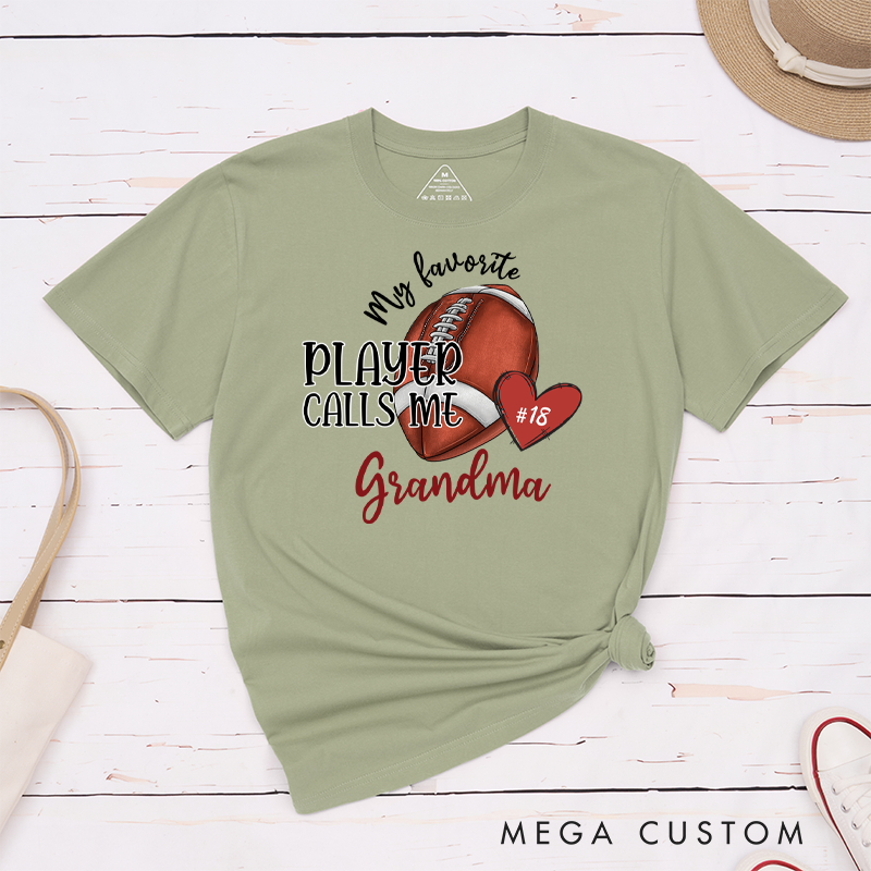 Personalized American Football and Rugby  "My Favorite Player" T-Shirts with Custom Number