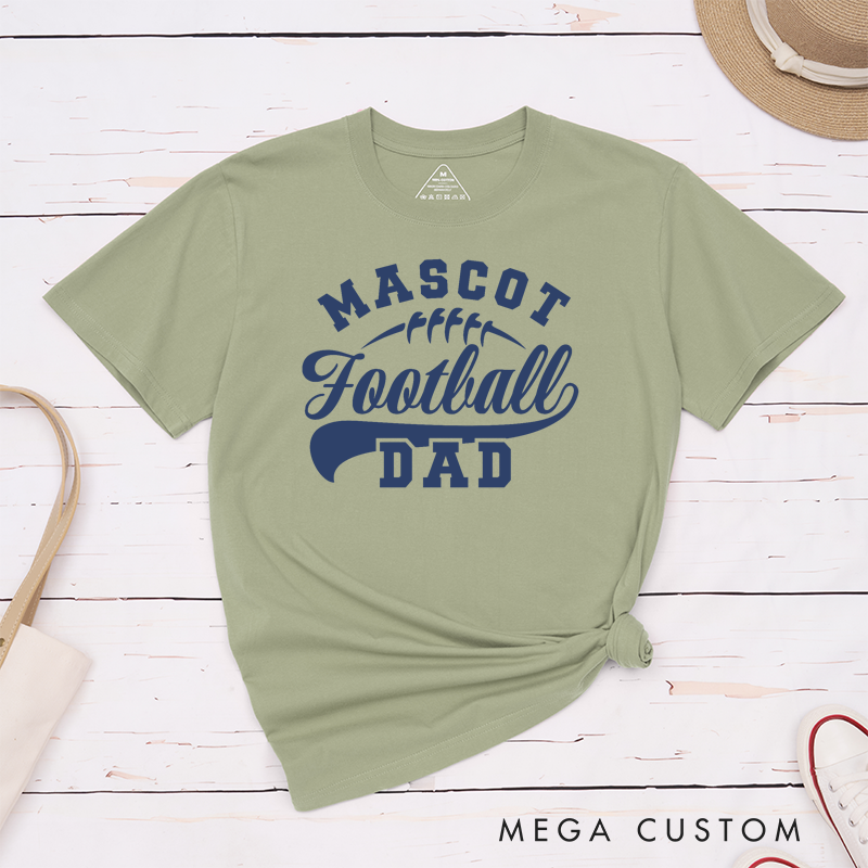 Personalized American Football Dad T-Shirts with Custom Team Name on the Front