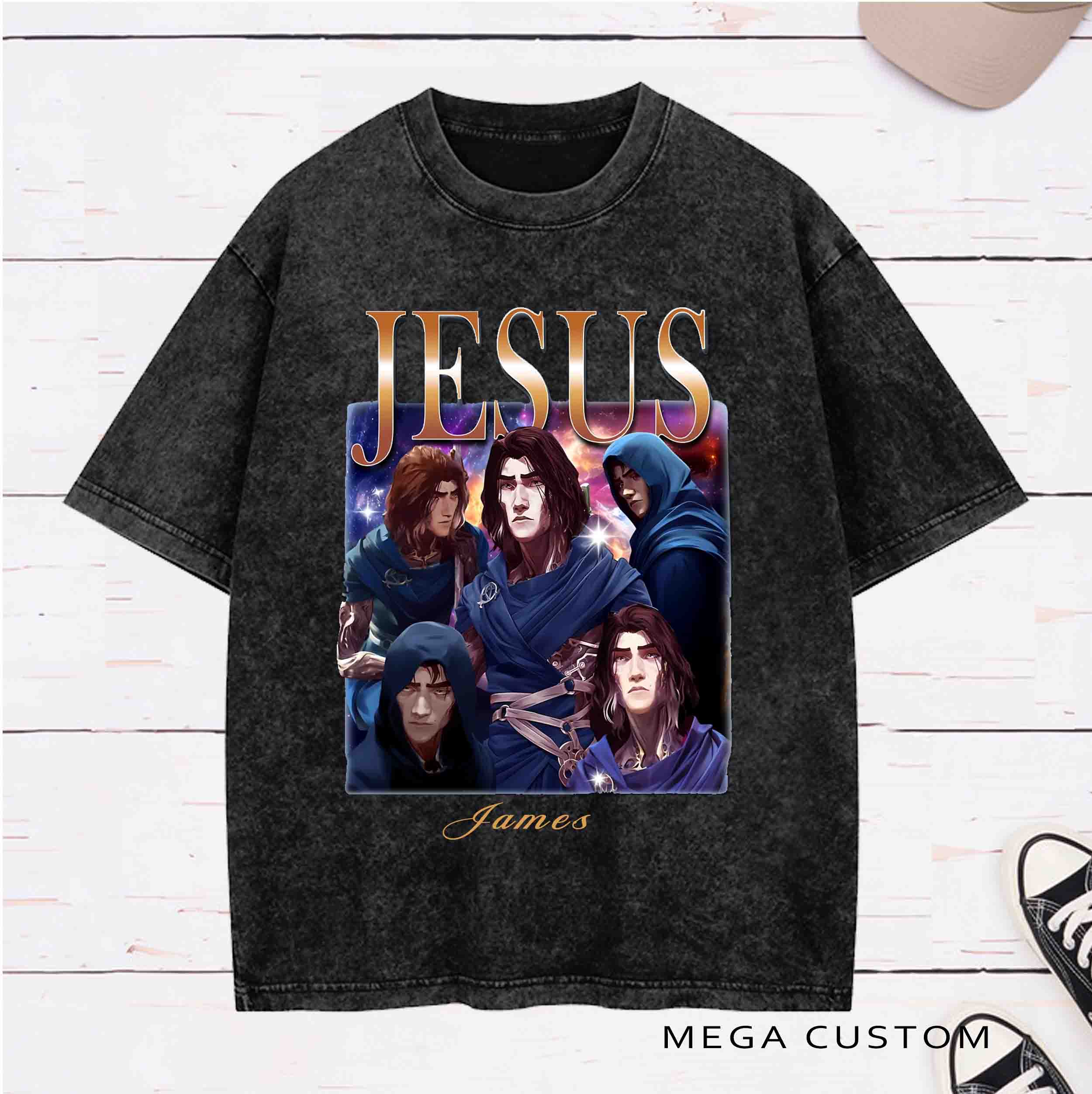 Personalized Character  Viktor Jesus Washed T-Shirt with Name Birthday Easter Gift for Christian