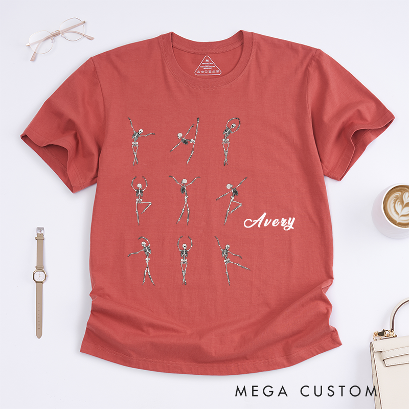 Personalized Funny Ballet Classic T-Shirt Scary Ballerina Skeleton Tee Gifts for Dance Lovers Perfect for Ballet Enthusiasts