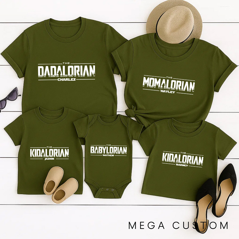 Personalized Momalorian Kidalorian Matching T-Shirts Family Legion Matching Tshirt for Movie Lovers Family Party