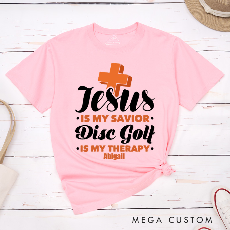 Personalized Jesus Is My Savior Classic T-Shirt with Custom Name Inspirational Shirt Religious Birthday Gift for Christians