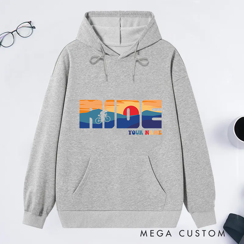 Personalized Ride Classic Hoodies with Cycling and Adventure Design for Outdoor Adventures Riding Cycling Biking Enthusiasts
