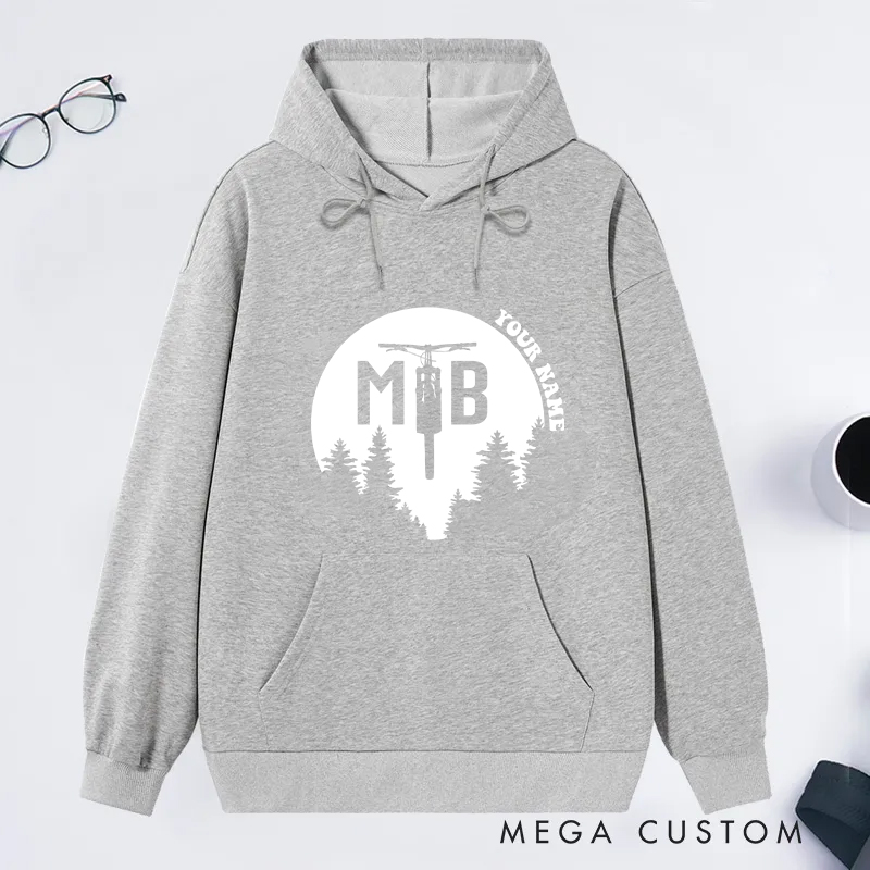 Personalized Mountain Bike Classic Hoodies with MTB Adventure Design for Outdoor Adventures Riding Cycling Biking Enthusiasts