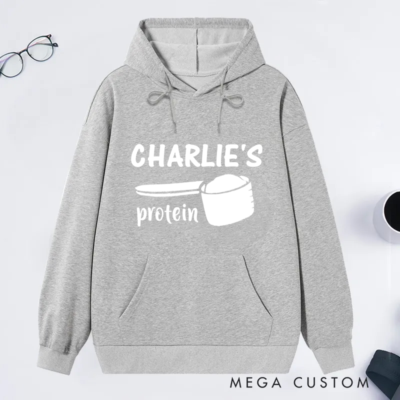 Personalized Protein Classic Hoodies with Protein Scoop Design for Fitness Enthusiasts Bodybuilders and Gym Lovers