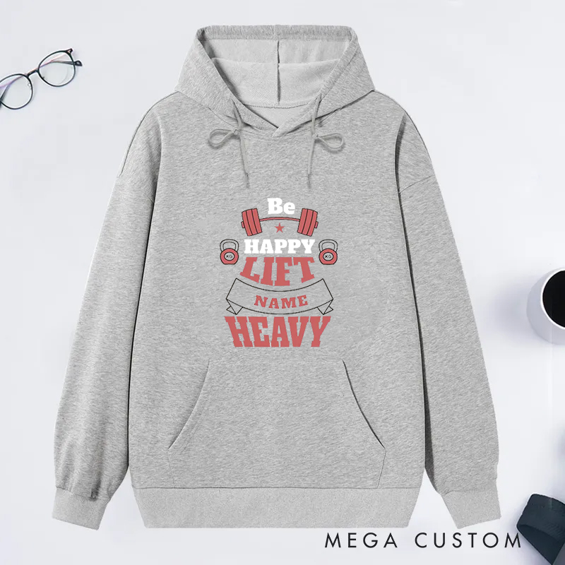 Personalized Fitness Classic Hoodies with Motivational Lift Heavy Theme for Fitness Enthusiasts Bodybuilders and Gym Lovers