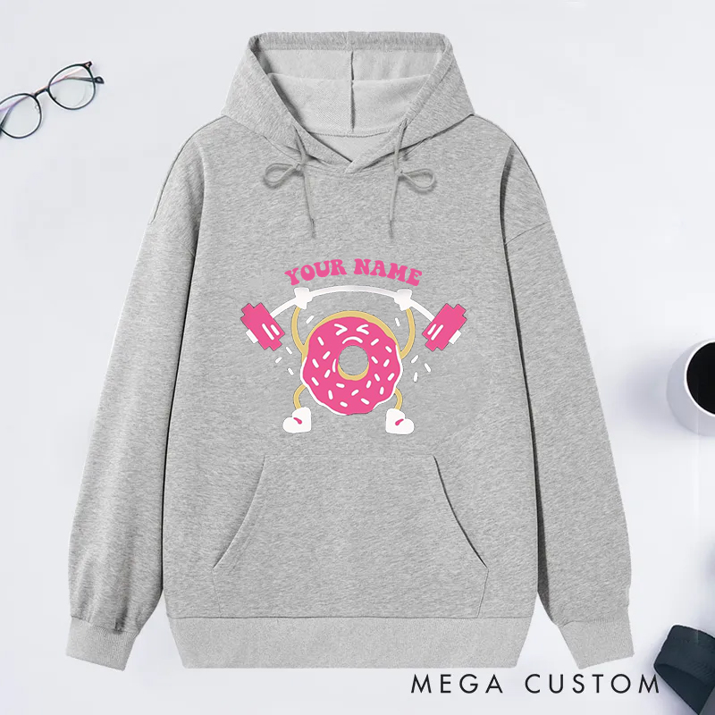 Personalized Fitness Classic Hoodies with Fun Donut Weightlifting Design for Fitness Enthusiasts Bodybuilders and Gym Lovers