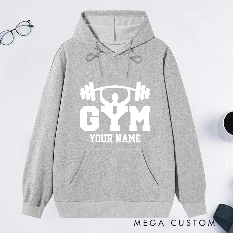 Personalized Fitness Classic Hoodies with Minimalist Weightlifting Logo for Fitness Enthusiasts Bodybuilders and Gym Lovers