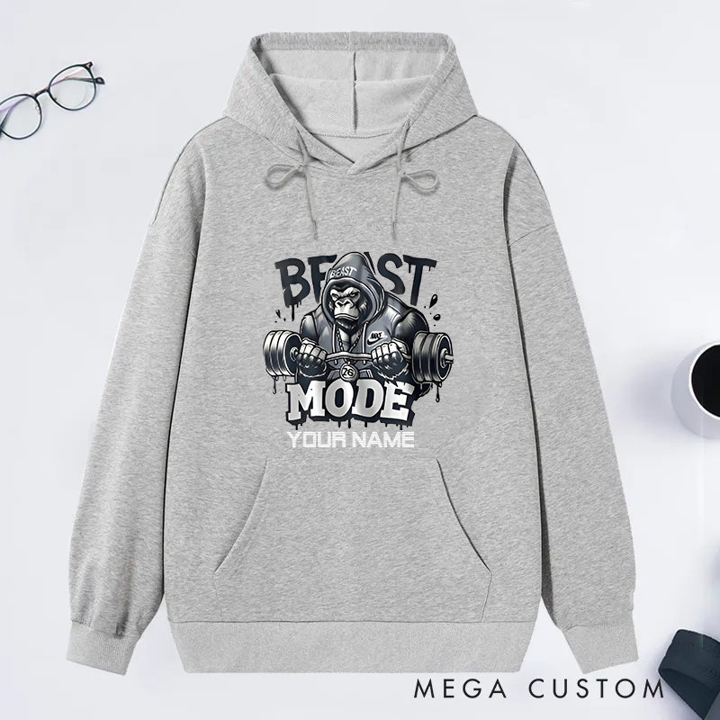 Personalized Fitness Classic Hoodies with Gorilla Lifting Design for Fitness Enthusiasts Bodybuilders and Gym Lovers