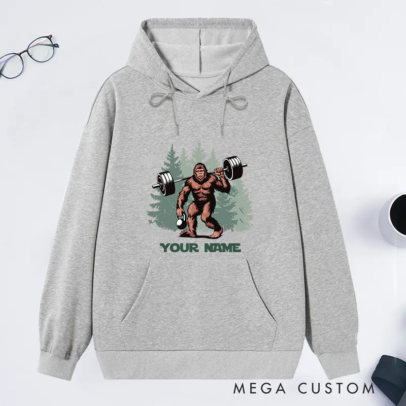 Personalized Fitness Classic Hoodies with Bigfoot Weightlifting Design for Fitness Enthusiasts Bodybuilders and Gym Lovers