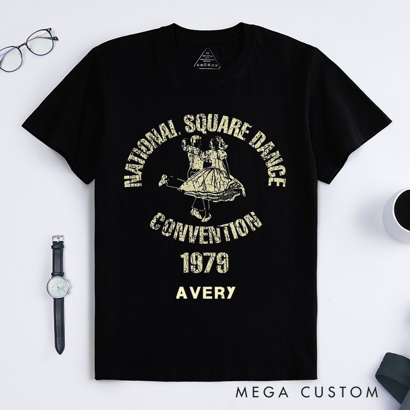 Personalized Classic T-Shirts National Square Dance Convention 1979 Custom Vintage Style Unisex Tee Retro Gift for Dancers and Dance Lovers