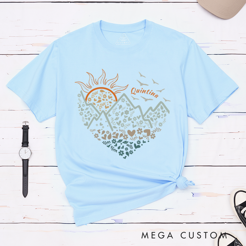 Personalized Adventure Awaits T-Shirt Wanderlust Explore More Tee Outdoors Hiking Enthusiasts Gift