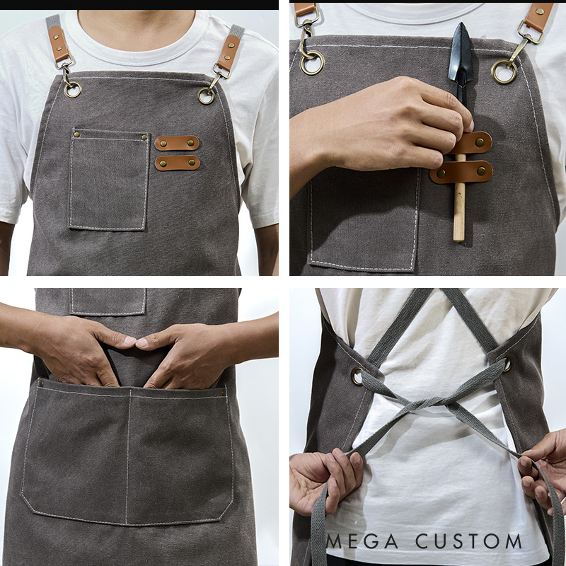 Personalized Canvas Aprons with Name Green Planting Apron Gardening Apron with Pockets Outdoor Aprons Custom Gardener Gifts