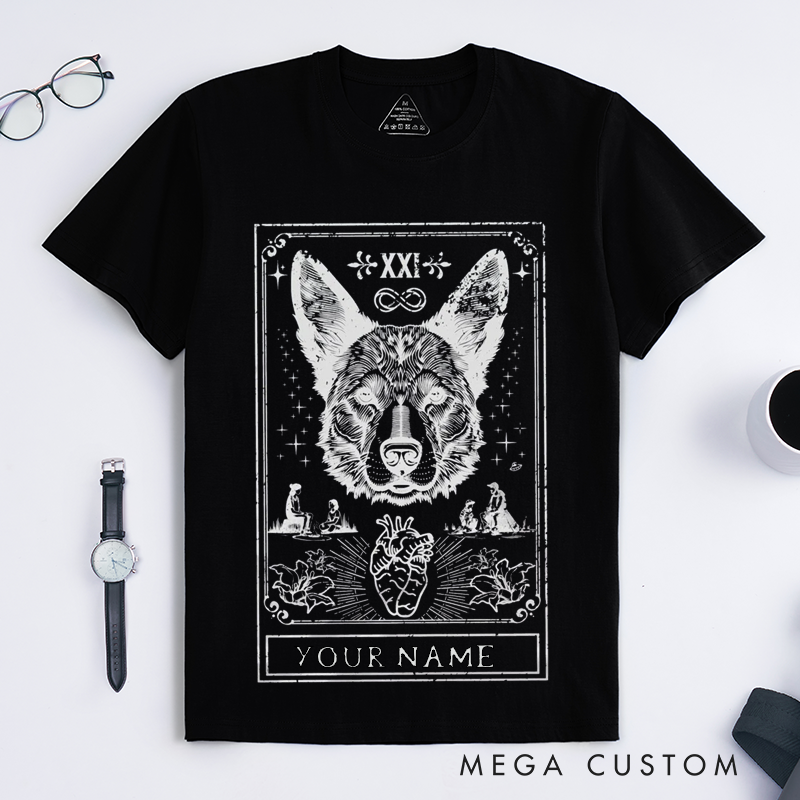 Personalized Tarot Lovers Classic T-Shirts Custom Name Australian Cattle Dog T-Shirt Clothing Gift for Friends Family