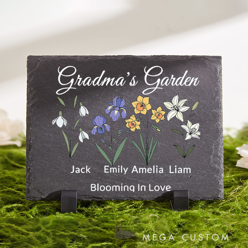 Personalized Grandma's Garden Garden Stone with Name Moms Garden Gift Mothers Day Gift Gardening Lovers Gift Plant Lover Gift