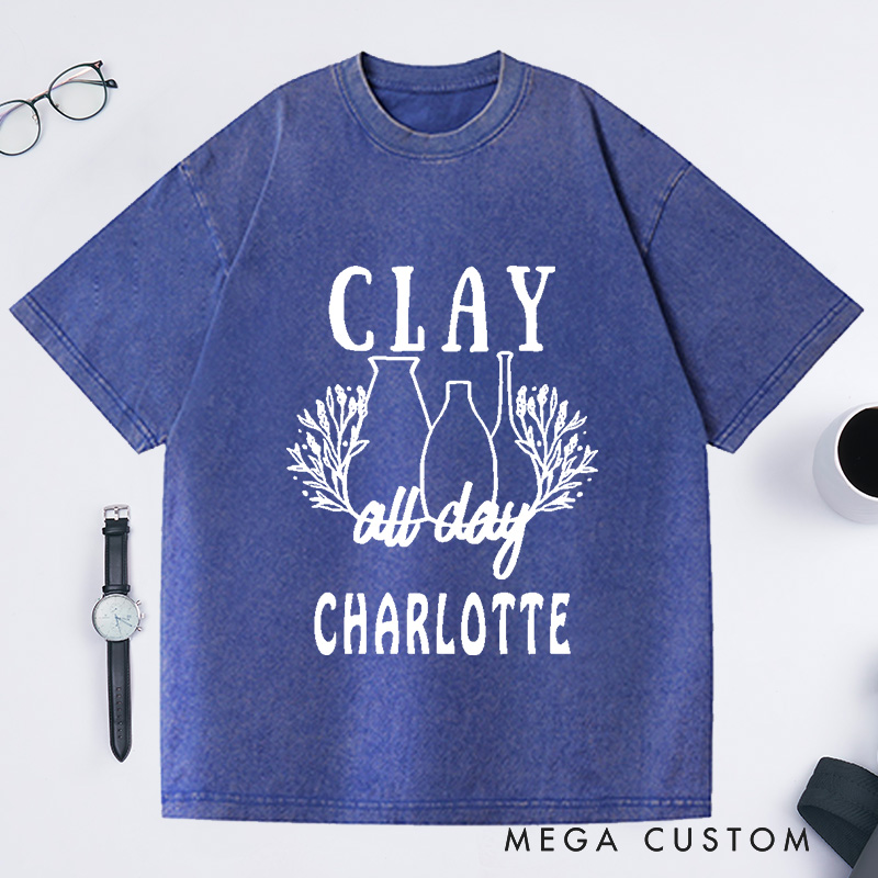 Personalized Clay Pottery Washed T-Shirts Pottery Gifts Funny Pottery Pottery Maker Gift Pottery 